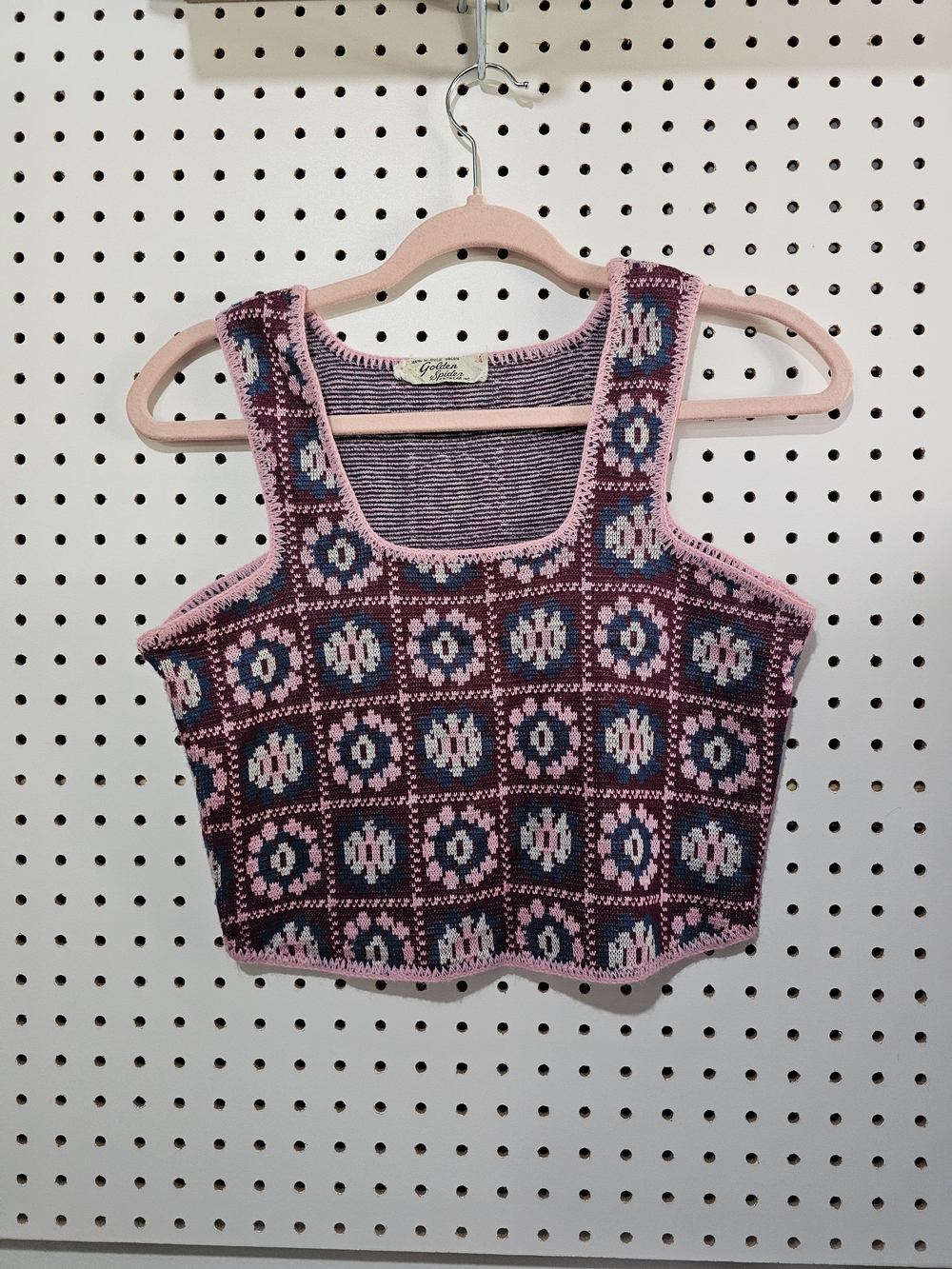 Vintage Knit Crop Tank Top